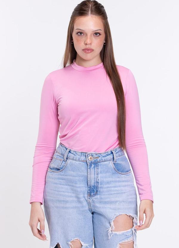 Camiseta Adulto Gola Térmico Uv50+ Rosa