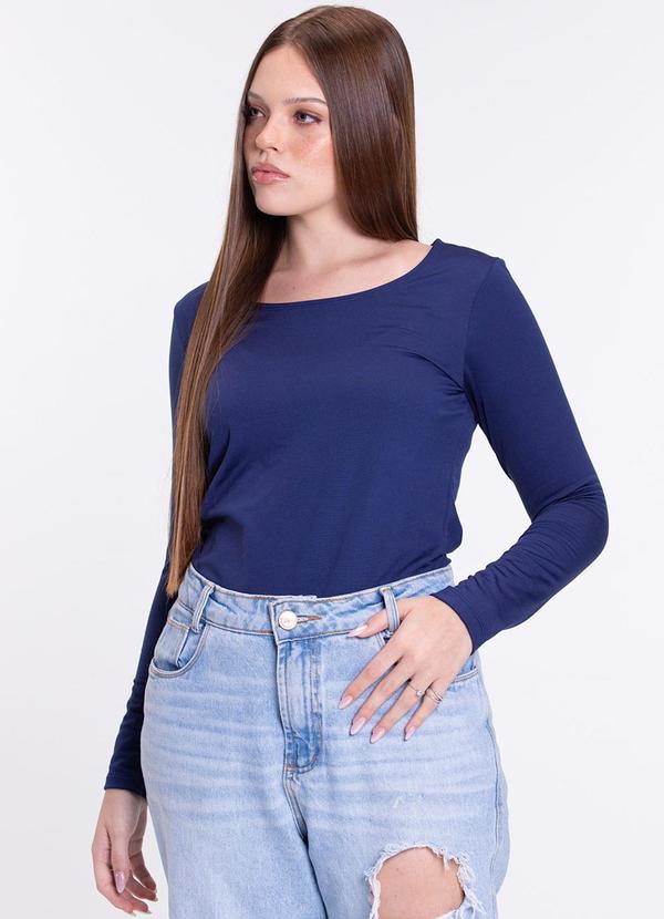 Camiseta Adulto Térmico Feminino Uv50+ Marinho