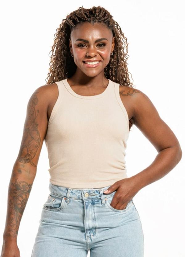 Regata Feminina Cropped Bege