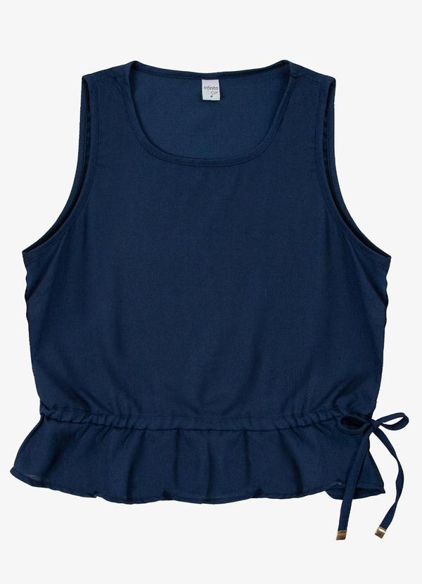 Regata Feminina em Crepe Azul