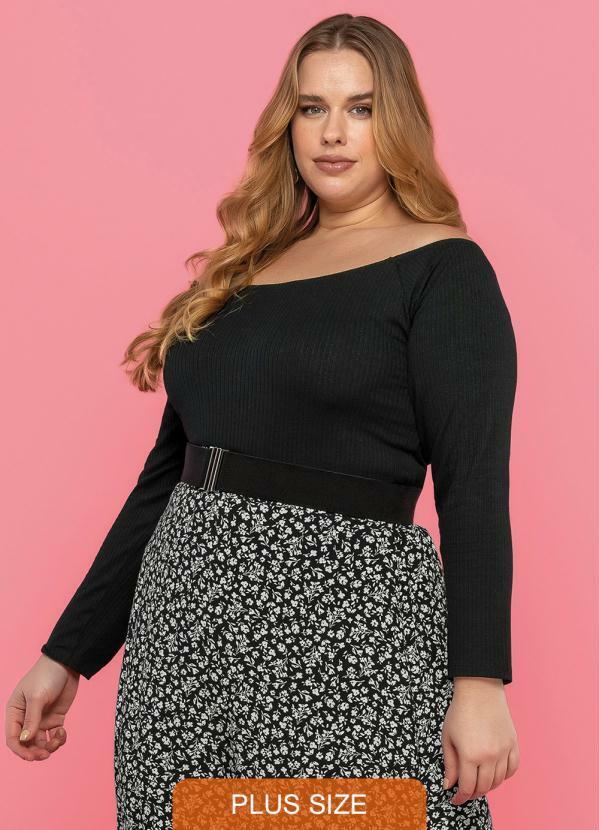 Vista 2 Blusa Feminina Adulto Preto Maelle Maelle