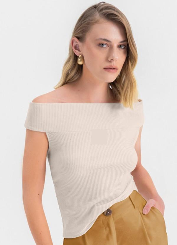 Blusa Feminina Ombro a Ombro Bege