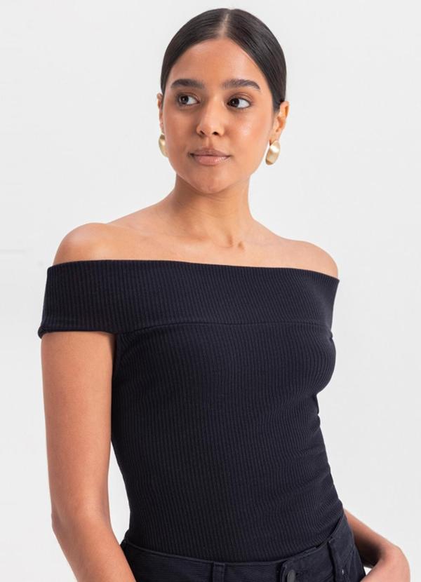 Blusa Feminina Ombro a Ombro Preto