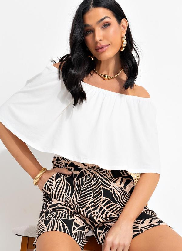 Blusa Off White em Malha de Viscose