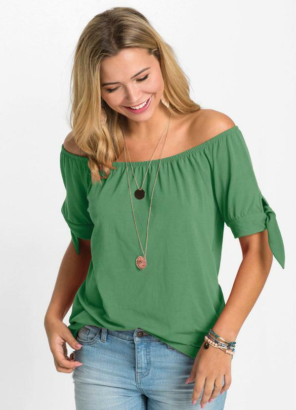 Vista 2 Blusa Ombro a Ombro Verde bonprix bonprix