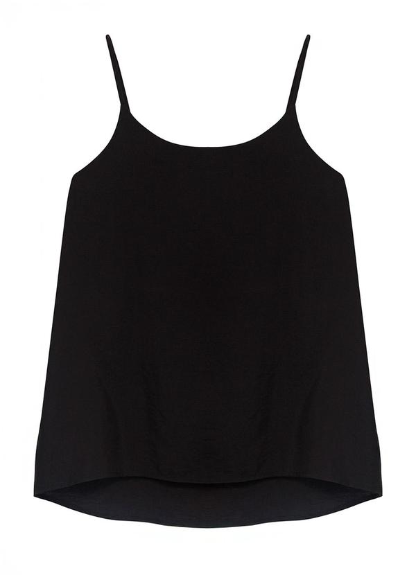 Blusa Ampla Acetinada Texturizada Preto