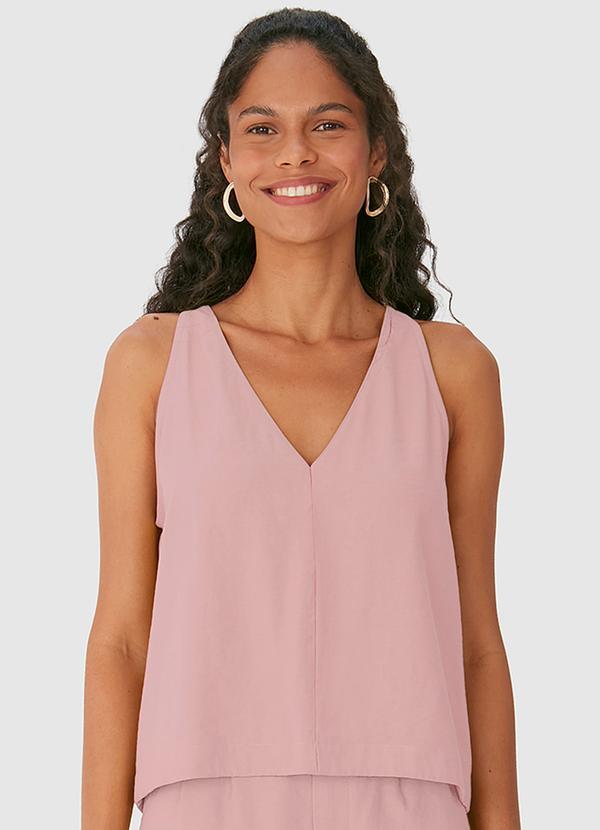 Blusa Ampla Alfaiataria Rosa Pálido