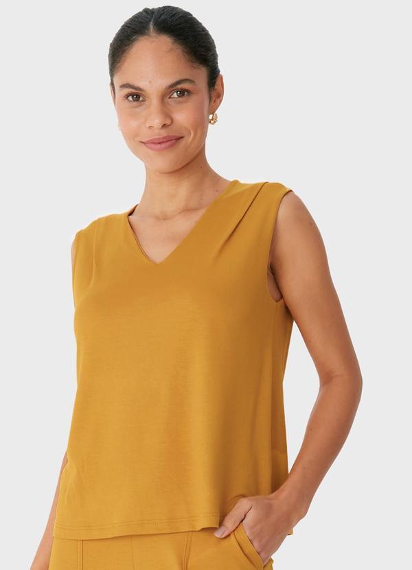 Blusa Ampla em Moletinho Amarelo Mostarda