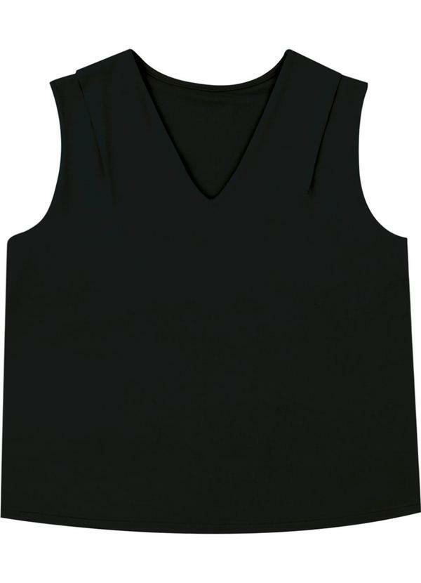 Blusa Ampla em Moletinho Preto