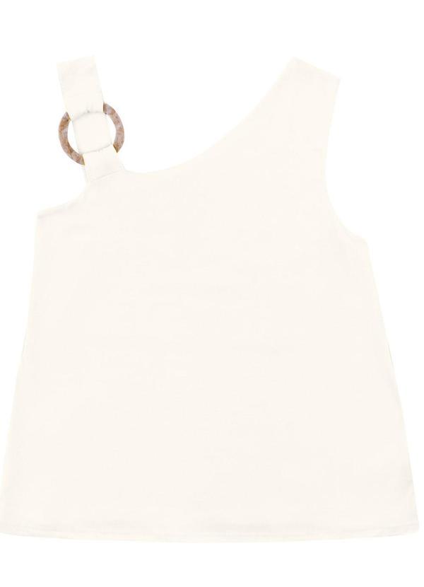 Blusa Assimétrica com Argola Off White