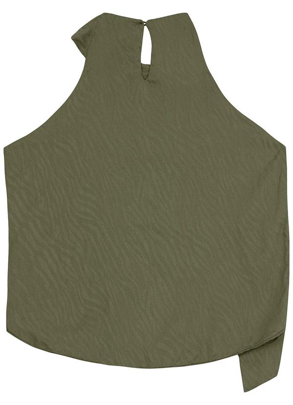 Blusa Assimétrica em Jacquard Verde Militar
