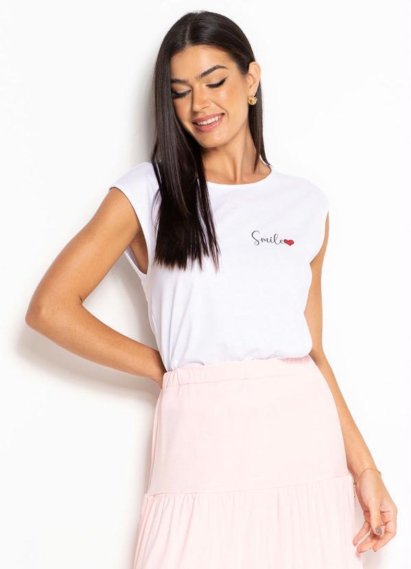 Vista 2 Blusa Barra Arredondada Branca bonprix bonprix