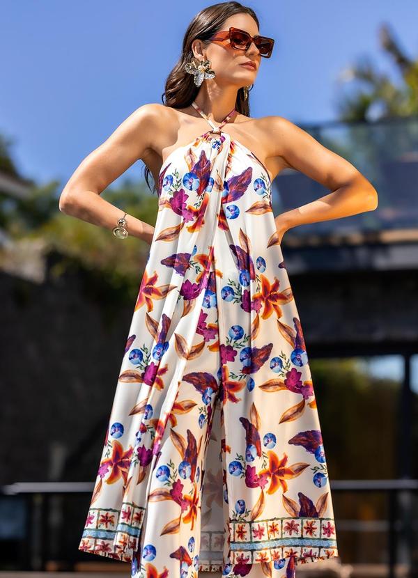 Blusa Barrado Floral em Malha Fria