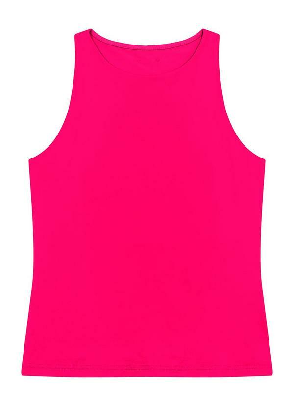 Blusa Básica em Malha Rosa