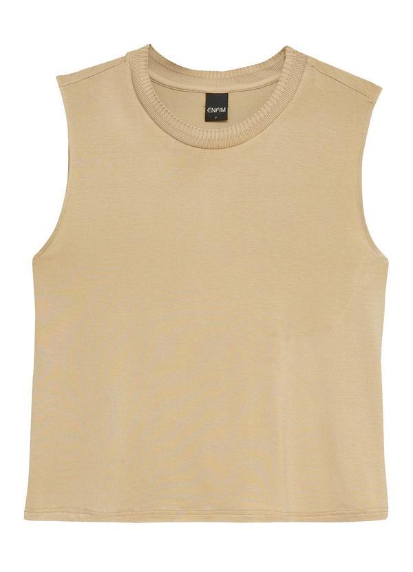 Blusa Básica em Viscose Cáqui