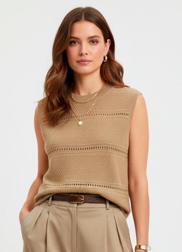 Blusa Bege em Tricô
