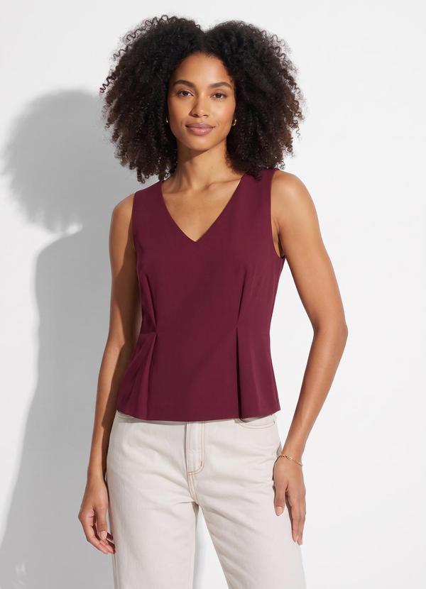 Blusa Bordô Alfaiataria de Poliéster com Elastano
