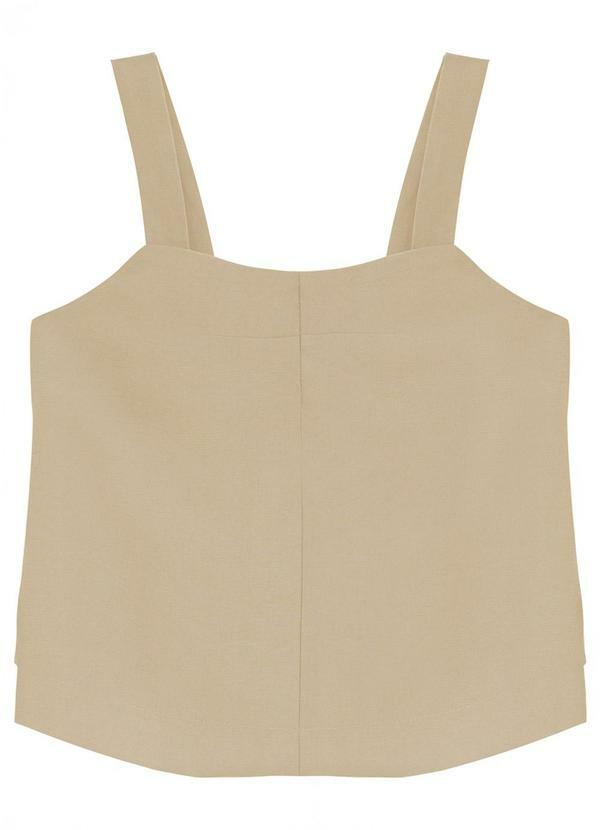 Blusa Box Sarjada Areia