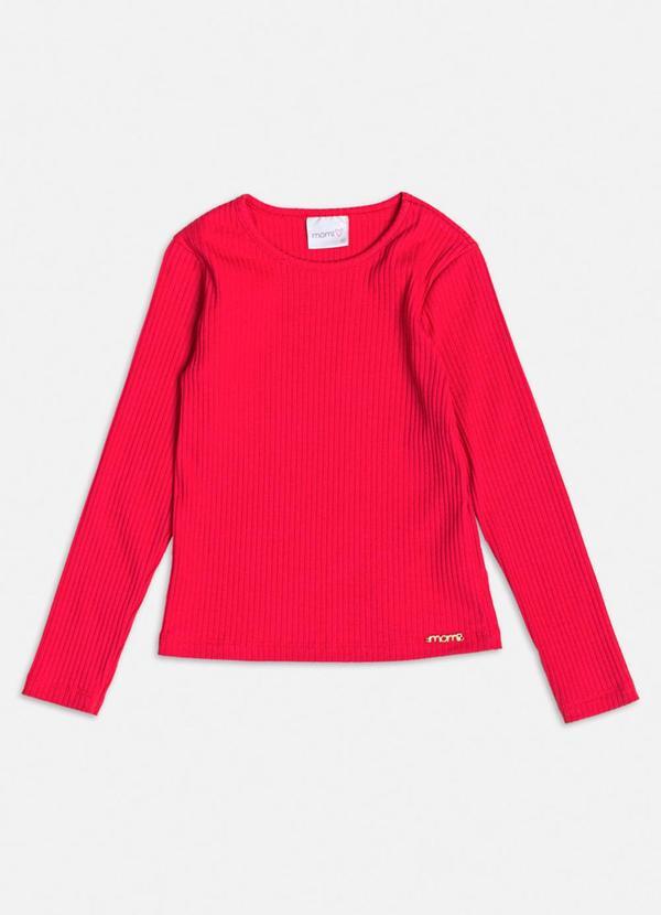 Blusa Canelada Vermelha Básica Vermelho