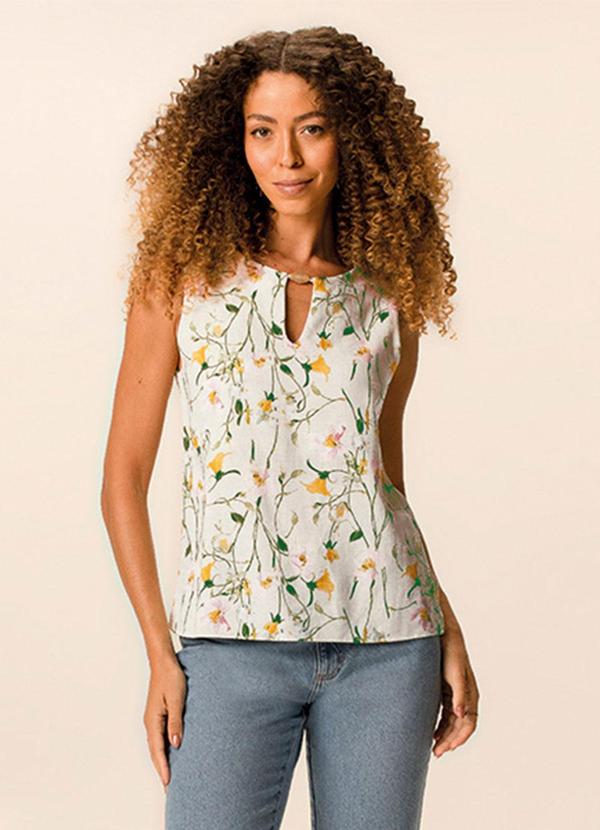 Blusa Comfort Floral Off White