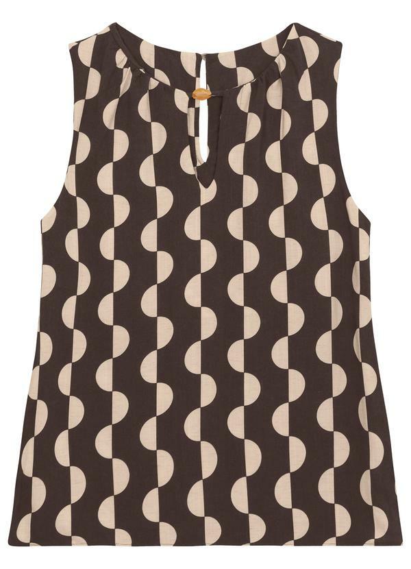 Blusa Comfort Geométrica Café