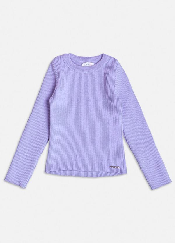 Blusa de Tricot Básica Lilás Lilás