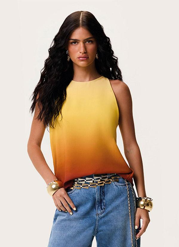 Blusa Evasê Degradê Laranja