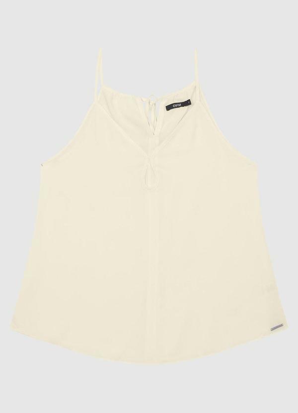 Blusa Evasê em Chiffon Off White