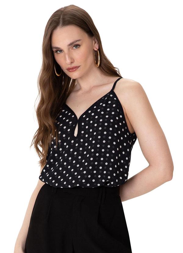Blusa Evasê em Chiffon Preto