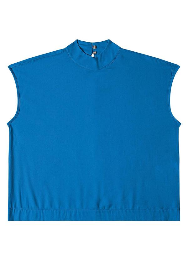 Blusa Feminina Gola Alta Azul