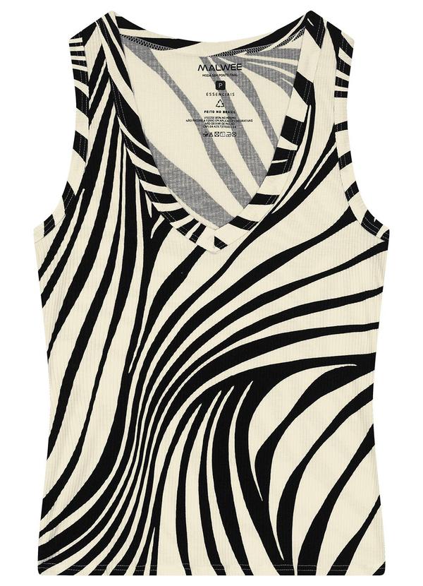 Vista 2 Blusa Fine Line em Viscose Canelada Creme Malwee Malwee