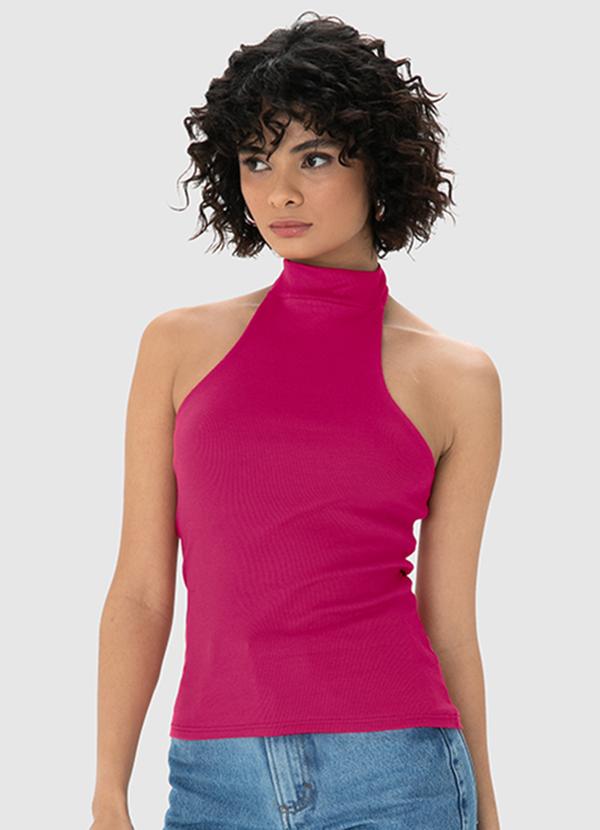 Vista 2 Blusa Fúcsia Justa em Ribana Enfim Enfim