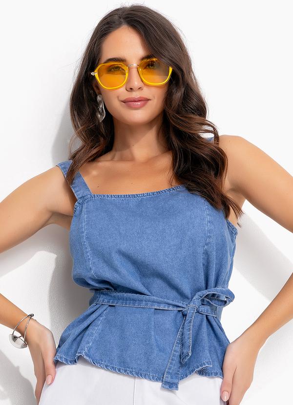 Blusa Jeans Claro em Jeans