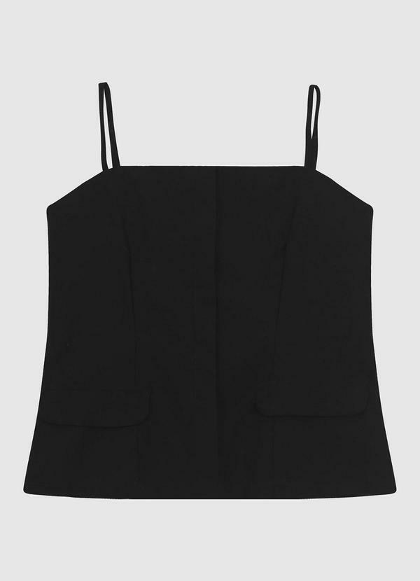 Blusa Justa Alfaiataria Preto