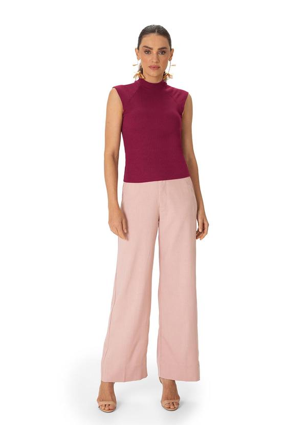 Blusa Justa Canelada Bordô