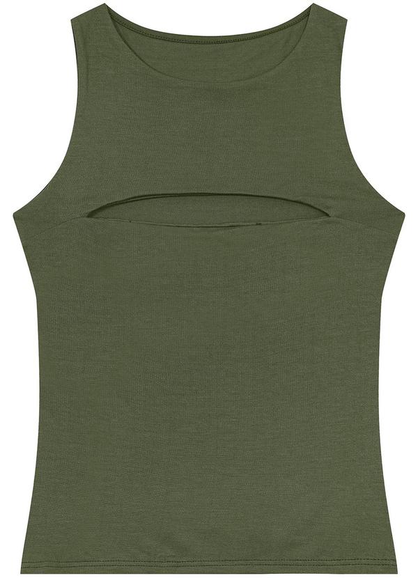 Vista 2 Blusa Justa Cut Out Verde Enfim Enfim