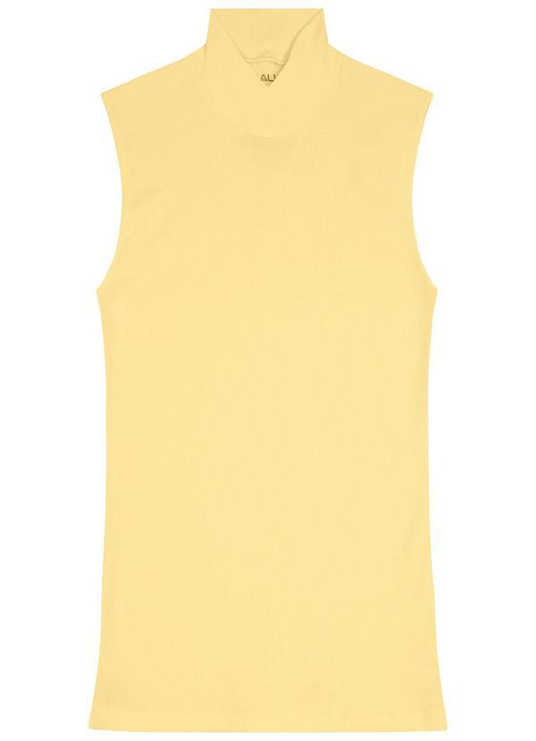 Vista 2 Blusa Justa em Ribana Amarelo Claro Malwee Malwee