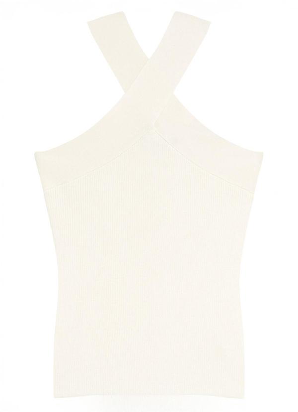Blusa Justa em Tricot Canelado Off White