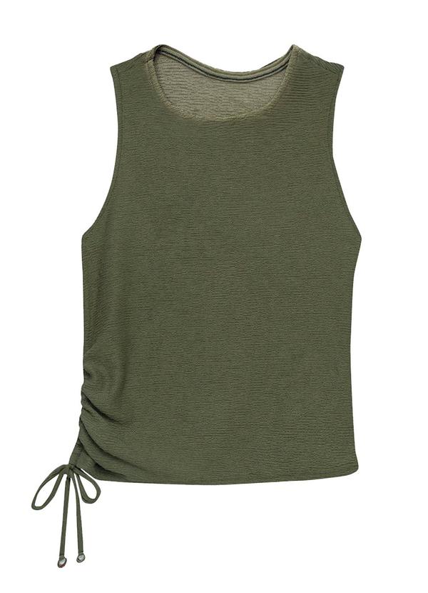 Blusa Justa Texturizada Verde Militar