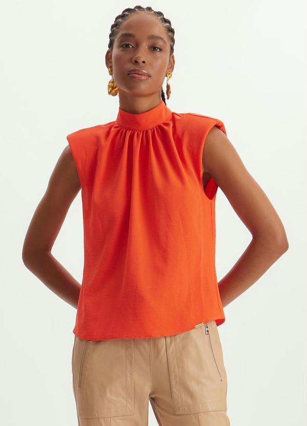 Blusa Muscle Gola Alta Laranja