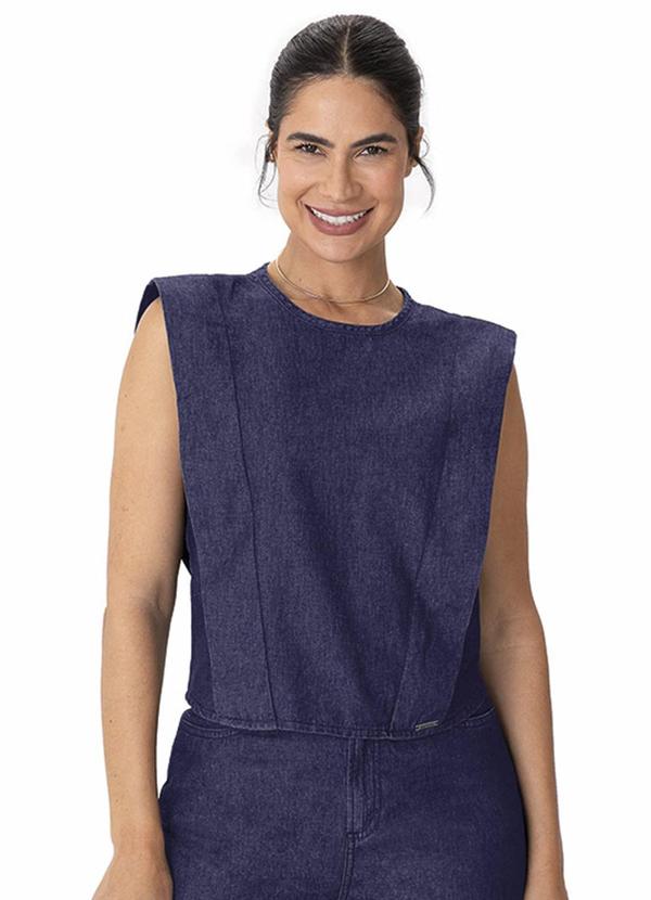 Blusa Muscle Tee Jeans Azul Escuro