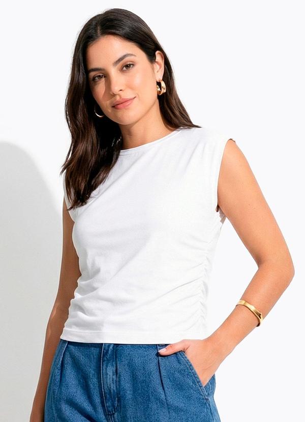 Blusa Off White em Cotton