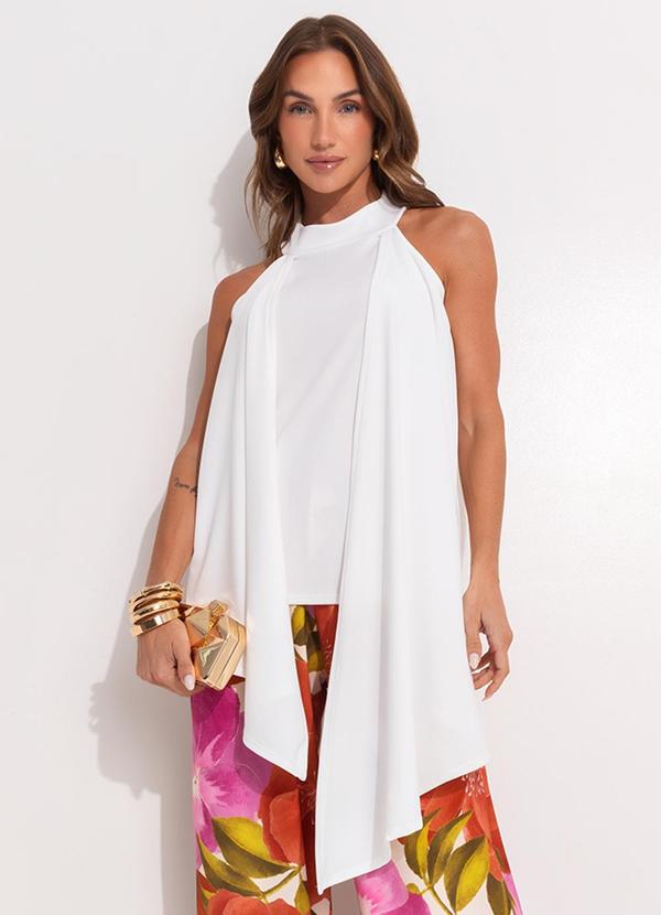 Blusa Off White em Malha Crepe