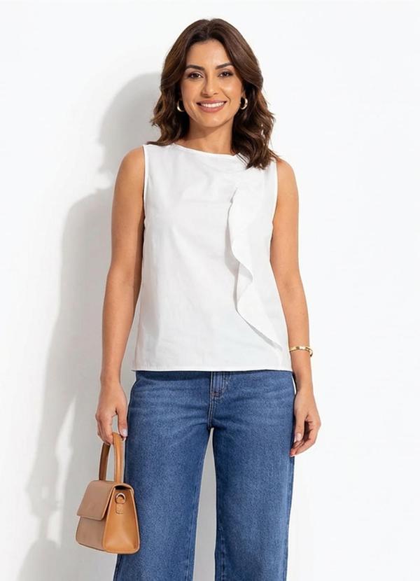 Blusa Off White em Tricoline