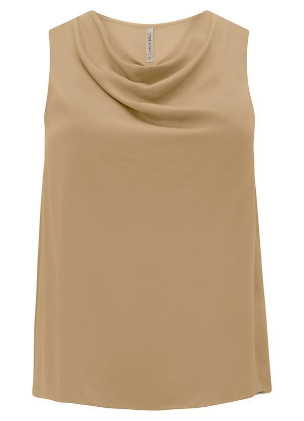 Blusa Plus Size com Decote Degagê Bege