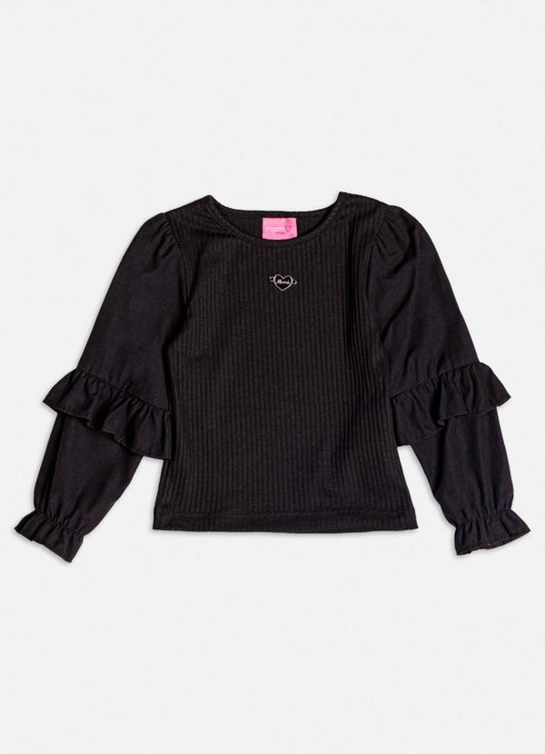 Blusa Preta com Babados Preto