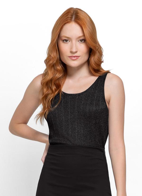 Blusa Preta em Tricot Lurex