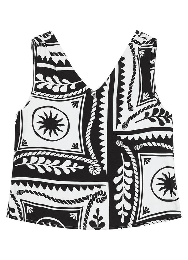 Blusa Preto Feminina Ampla Decote "V"