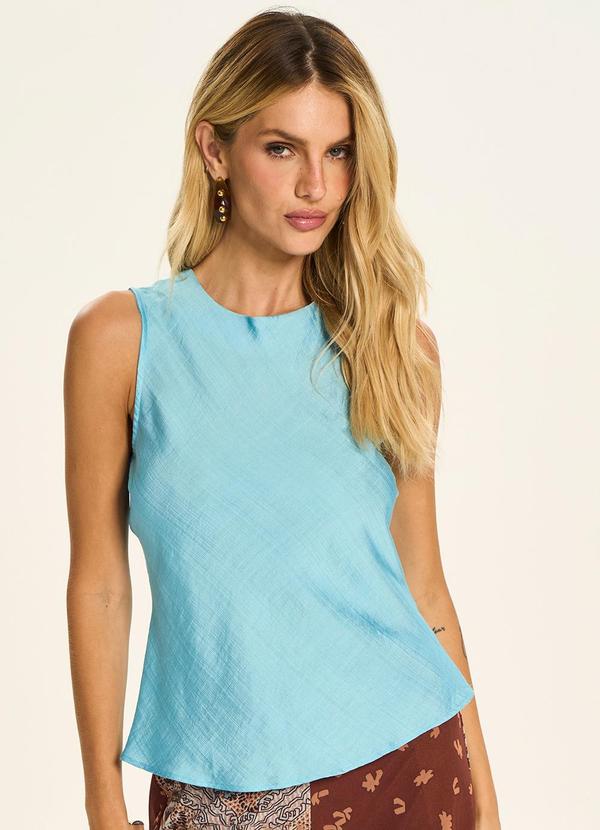 Blusa Regata Texturizada Azul