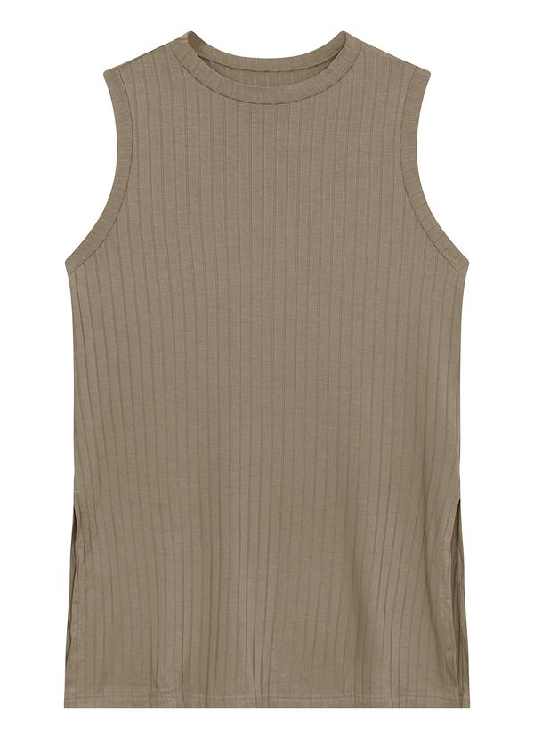 Blusa Reta Canelada Marrom